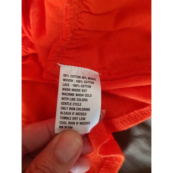 Crown & Ivy Blouse Crochet Ruffle Boho Frayed Rodeo Size PM Petite Medium - Picture 10 of 12